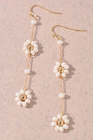 Beaded Flower Dangle Earrings