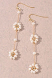 Beaded Flower Dangle Earrings