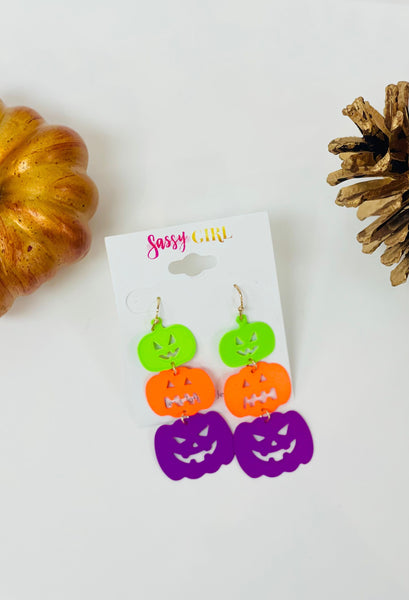 3 Stack Pumpkin Earrings