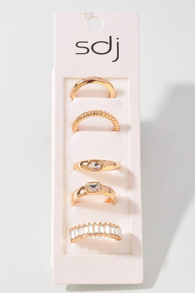 Rhinestone Layering Ring Set