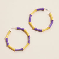 Color Block Bamboo Hoop Earrings