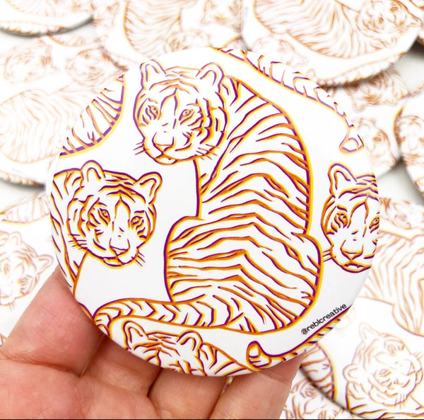 Sassy Tiger Game Day Button