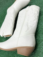 The Rerun White Western Boot