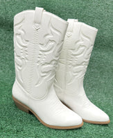 The Rerun White Western Boot