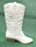 The Rerun White Western Boot