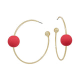 Color Ball Hoop Earrings