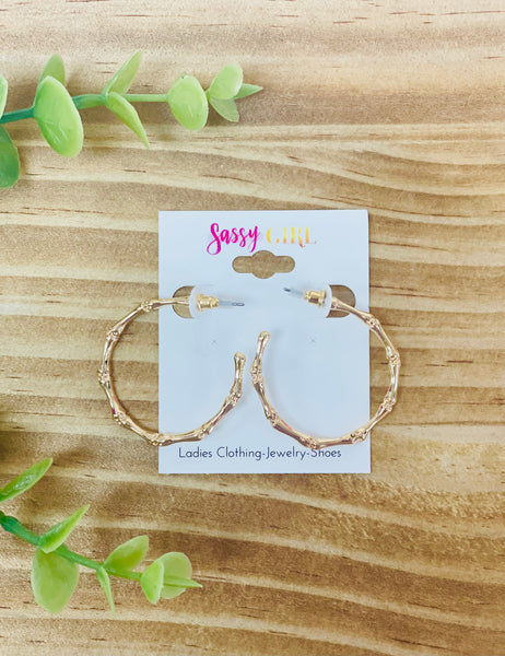 Gold Bamboo Hoops