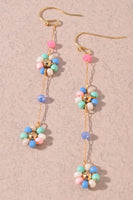 Beaded Flower Dangle Earrings