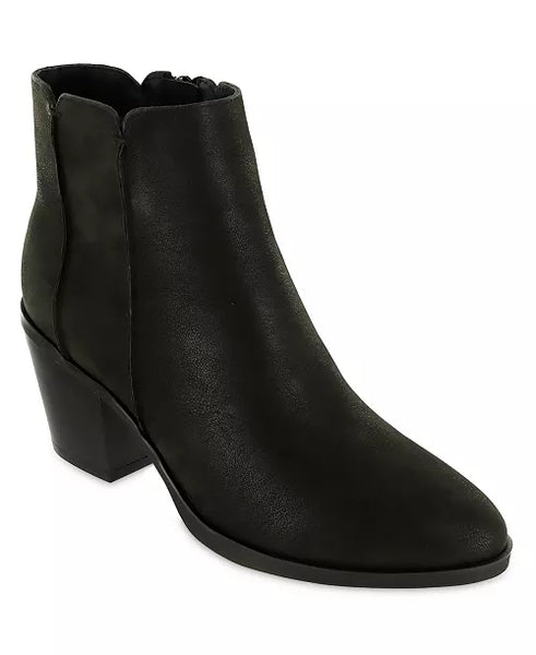 Black Textured Ankle Boot