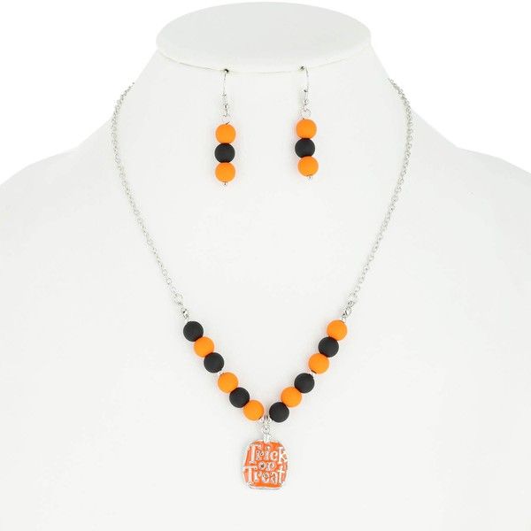 Trick or Treat Beaded Necklace & Earring Set