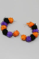 Halloween Pom Pom Hoop Earrings