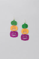 3 Stack Glitter Pumpkin Earrings