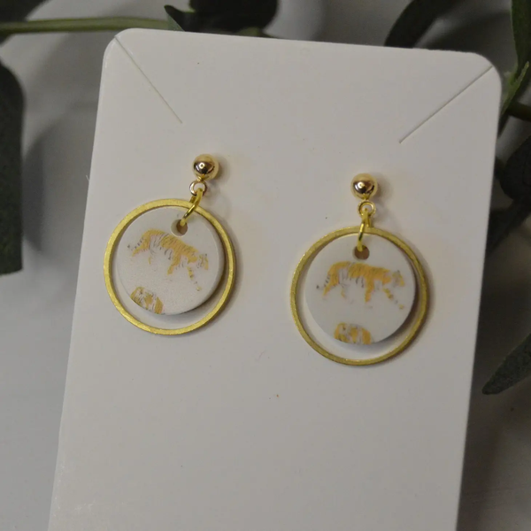 Circle Tiger Earrings