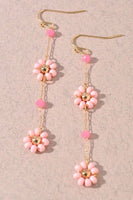 Beaded Flower Dangle Earrings