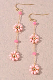 Beaded Flower Dangle Earrings