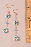 Beaded Flower Dangle Earrings